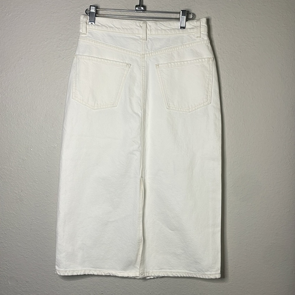 Rails Highland Denim Midi White Split Back Size 27 - image 6